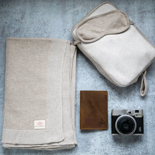 TRAVEL SET Reversible Solid - Lt Beige Mel/Ivory