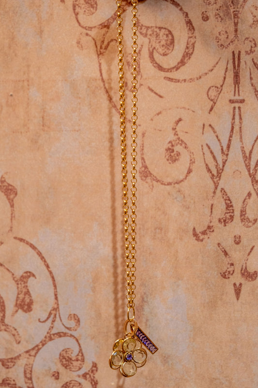 NF LEMON TOPAZ FLOWER/AMYTHEST CHARM