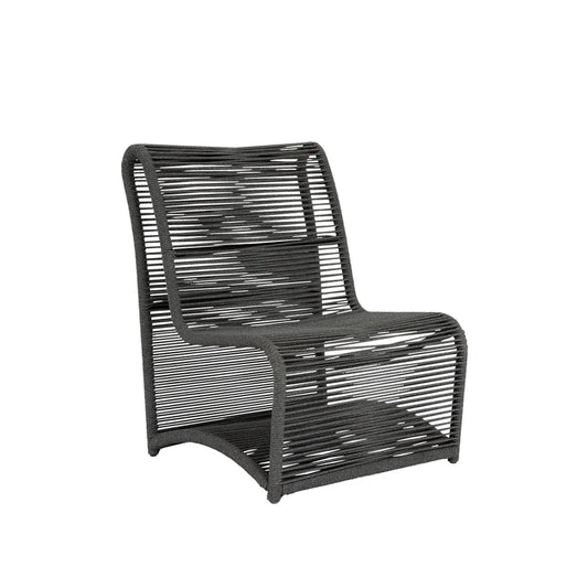 Milano charcoal rope armless club chair