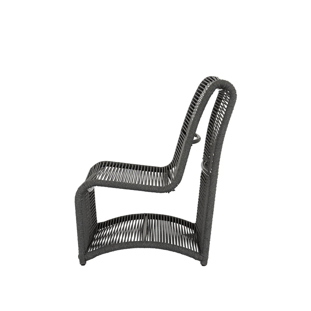 Milano charcoal rope armless club chair