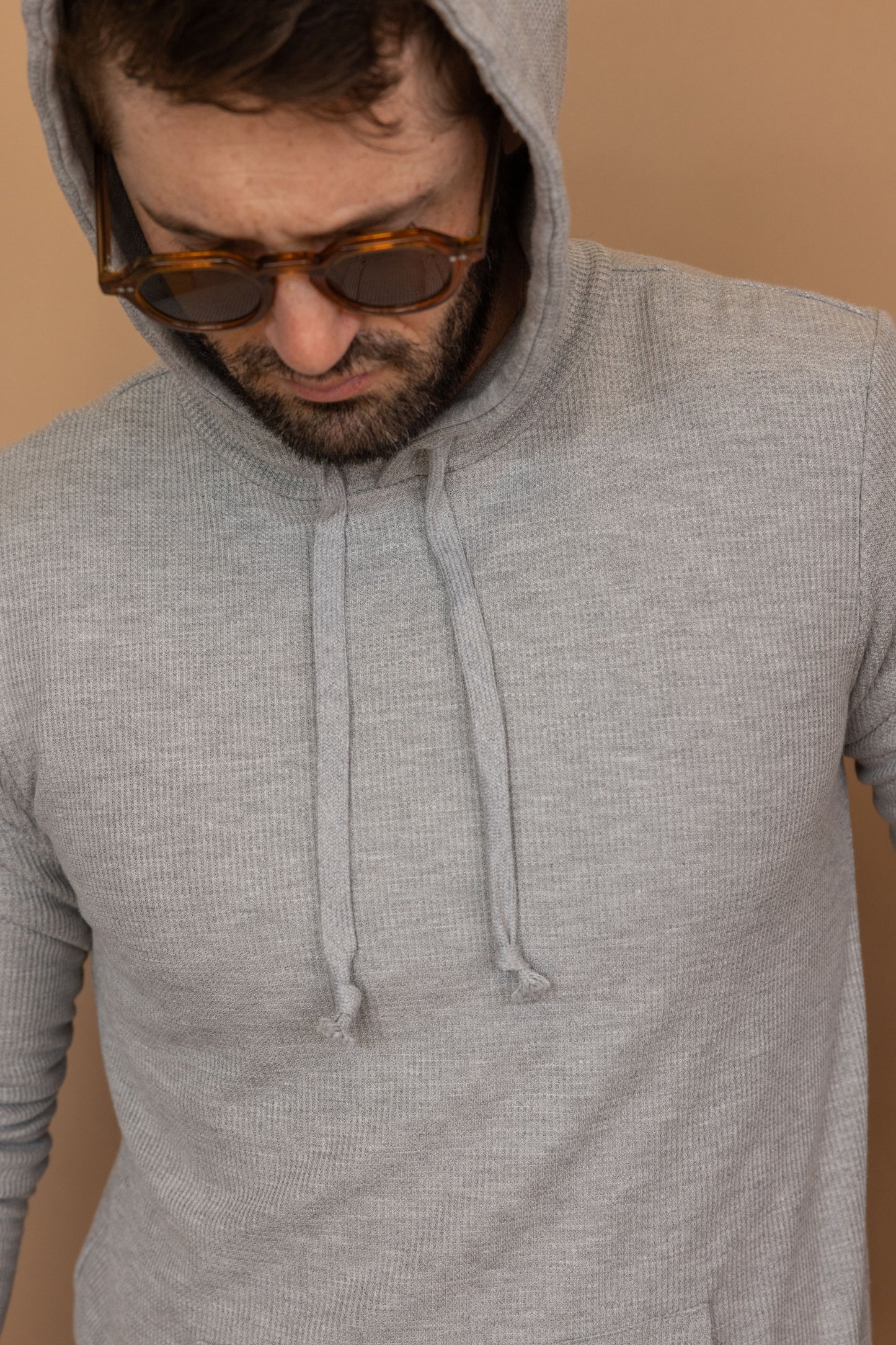 DOUBLE LAYER THERMAL HOODIE - HEATHER GREY