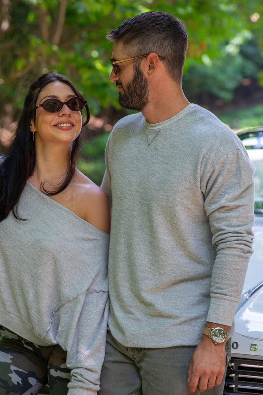 REVERSE FLEECE SWEATSHIRT - HEATHER GREY