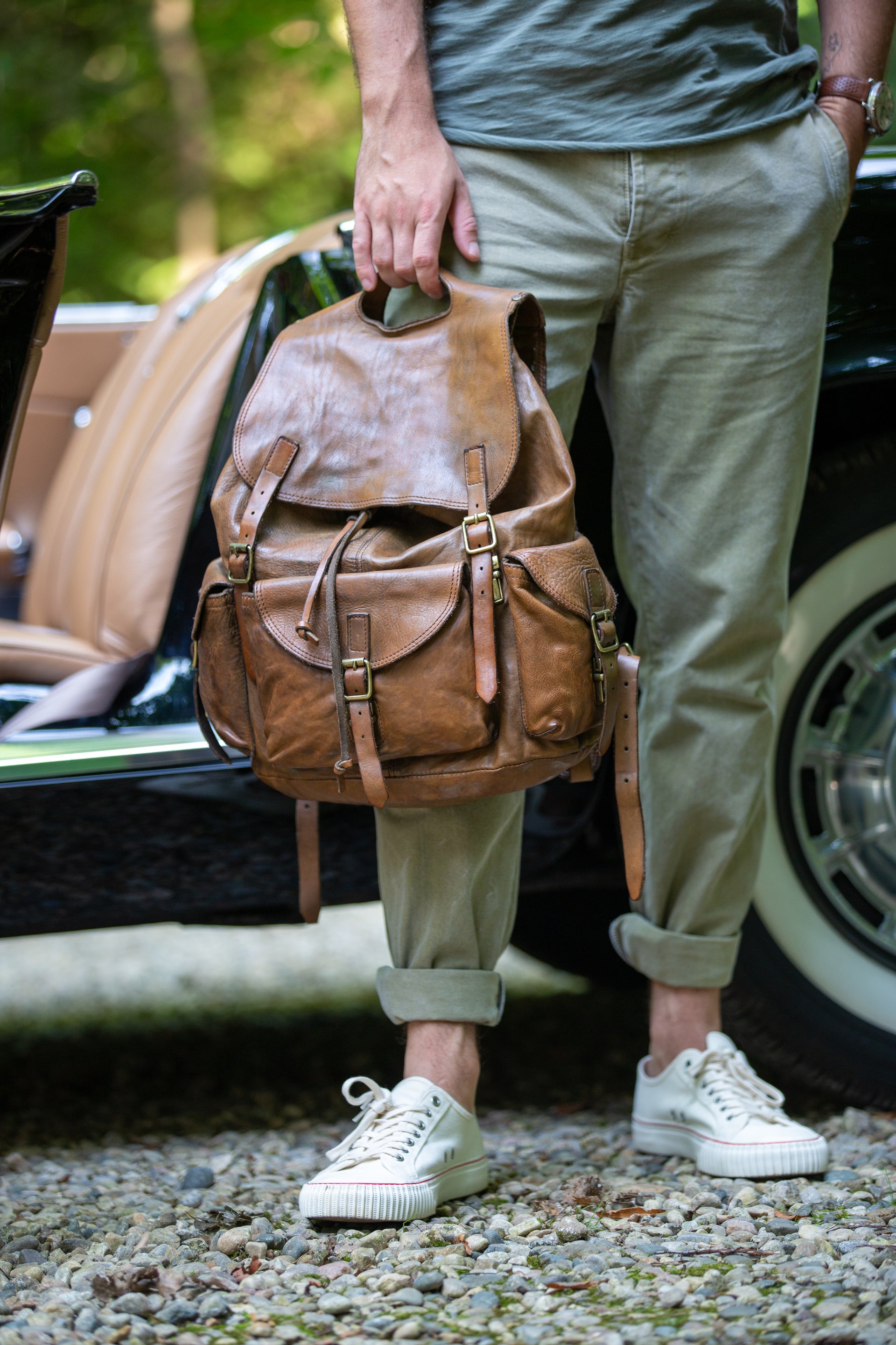 CAMPOMAGGI LEATHER MILITARY BACKPACK W/ HARDWARE – Fitigues