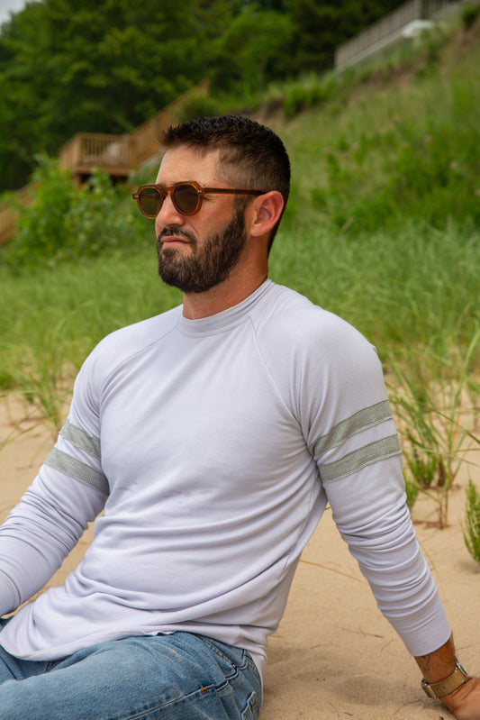 VARSITY SWEATSHIRT - ANTIQUE/HEATHER GREY