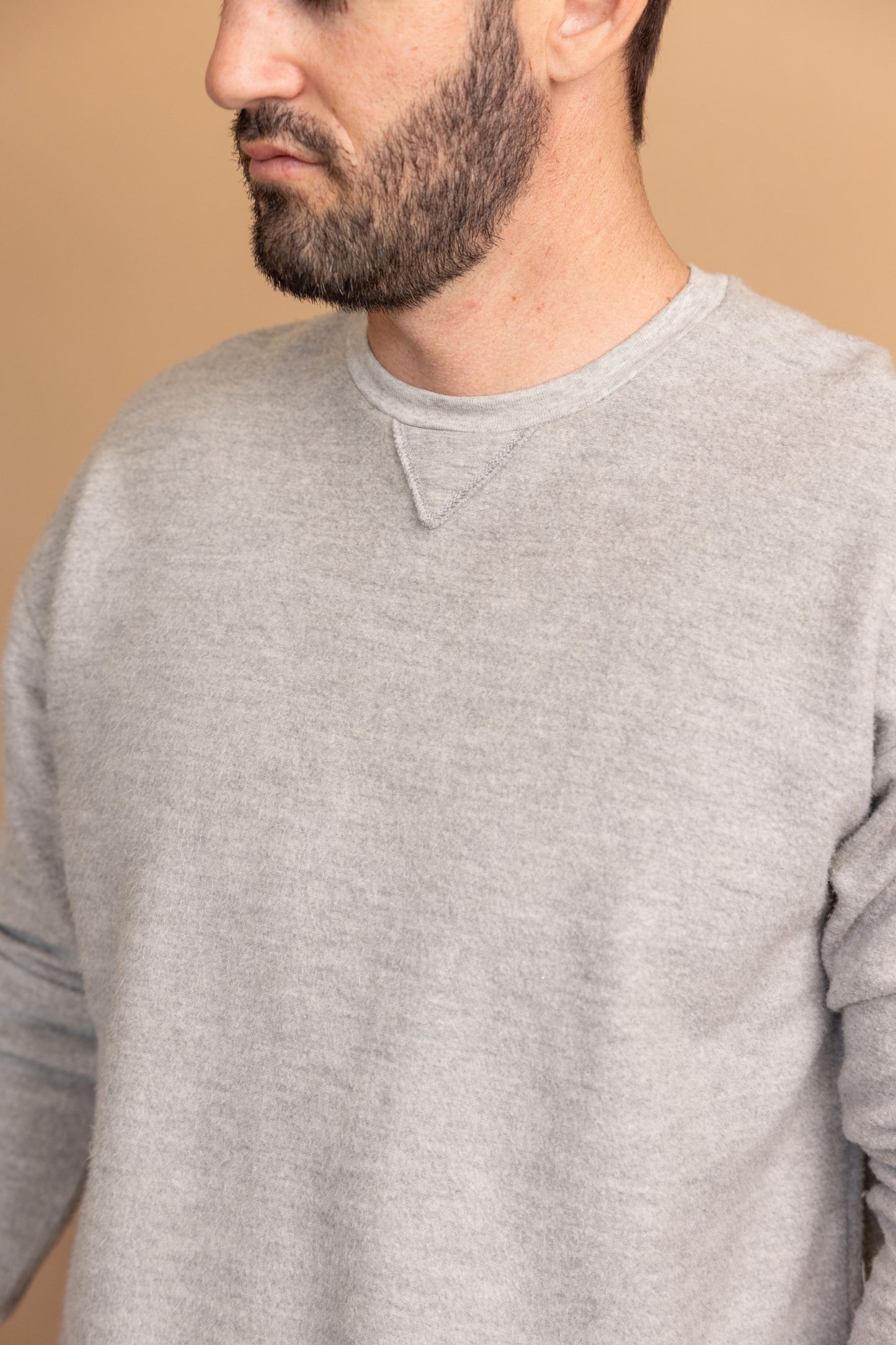 REVERSE FLEECE SWEATSHIRT - HEATHER GREY