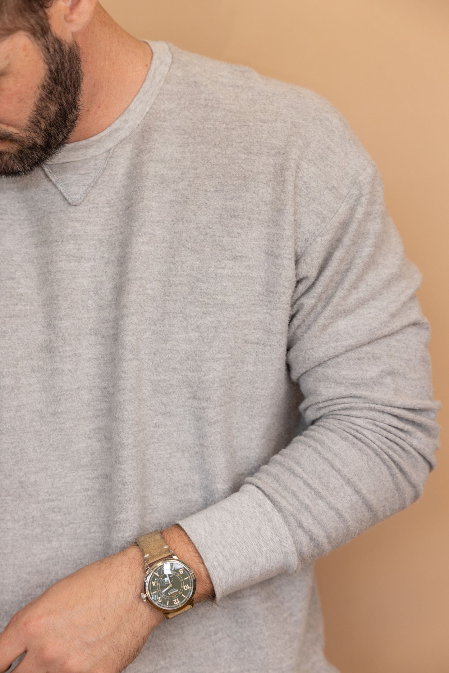 REVERSE FLEECE SWEATSHIRT - HEATHER GREY