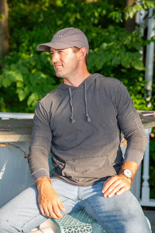 COTTON SLUB HOODIE-CHARCOAL