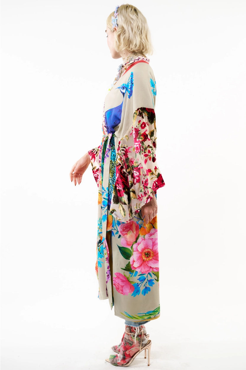 Fantasy Kimono | Peacock Floral