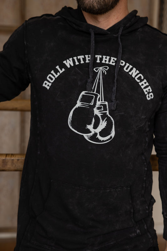 ROLL W/ THE PUNCHES SWEATSHIRT -VIN BLACK