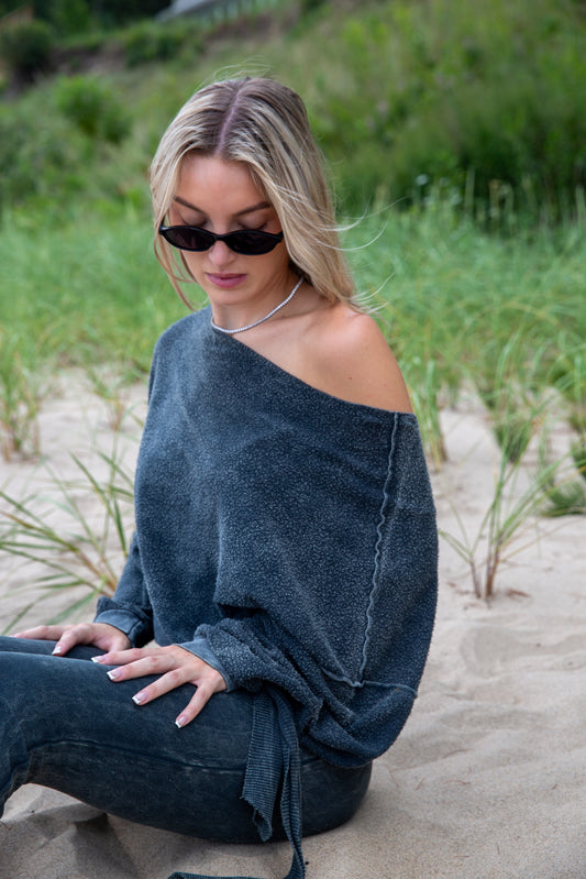 REVERSE FLEECE SWEATSHIRT - VINTAGE ARMY