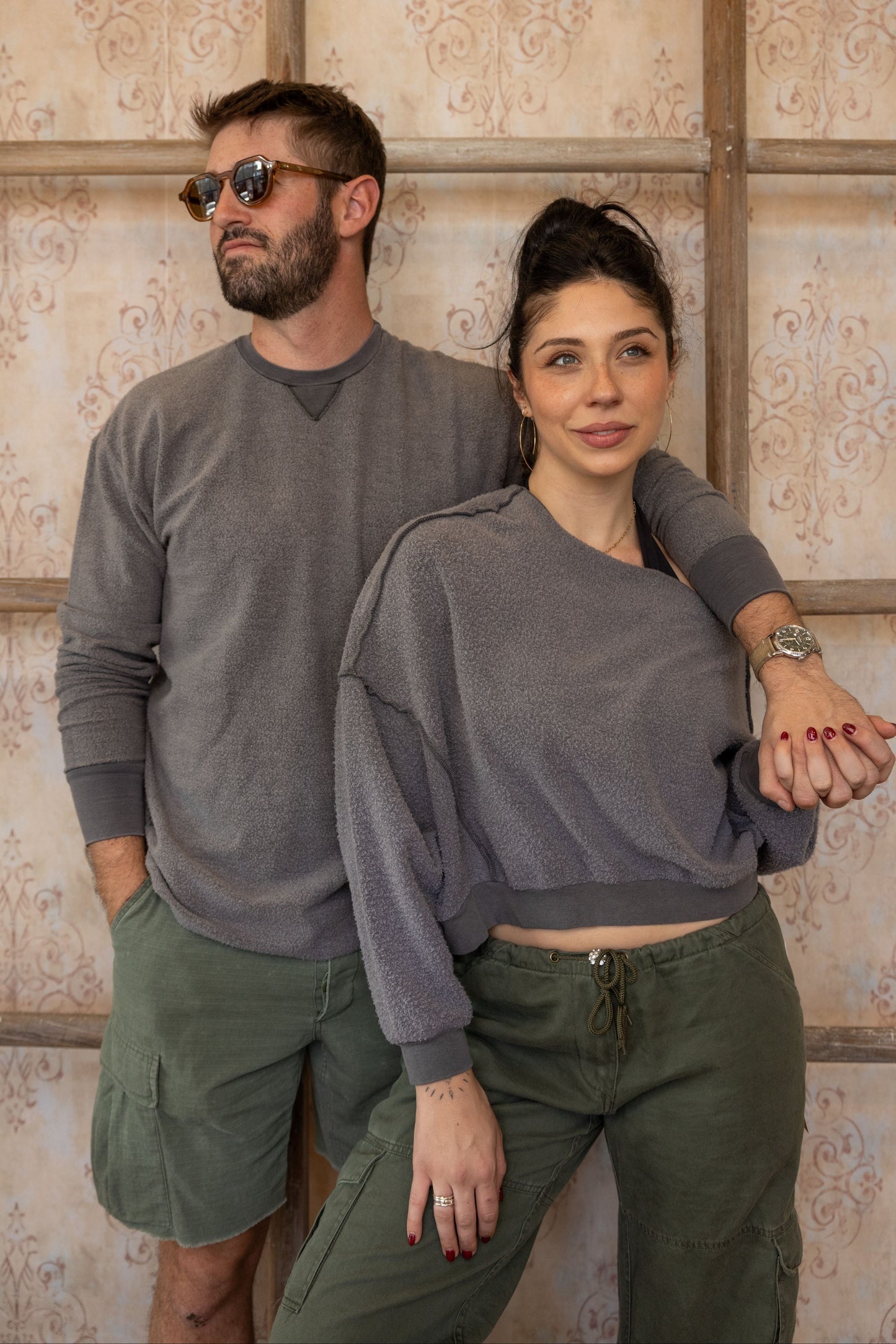 REVERSE FLEECE SWEATSHIRT - CHARCOAL