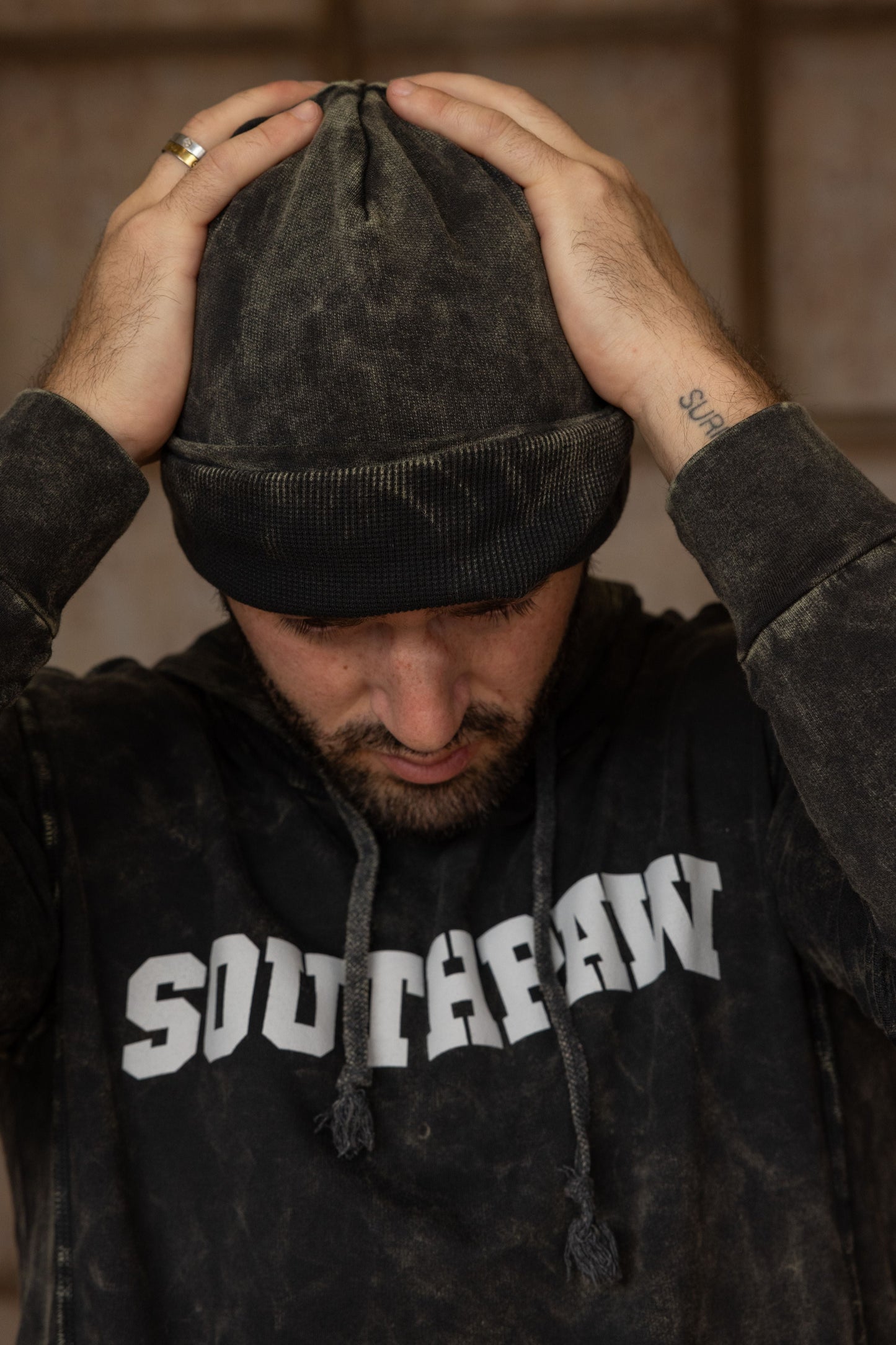 REVERSIBLE BEANIE-VINTAGE ARMY
