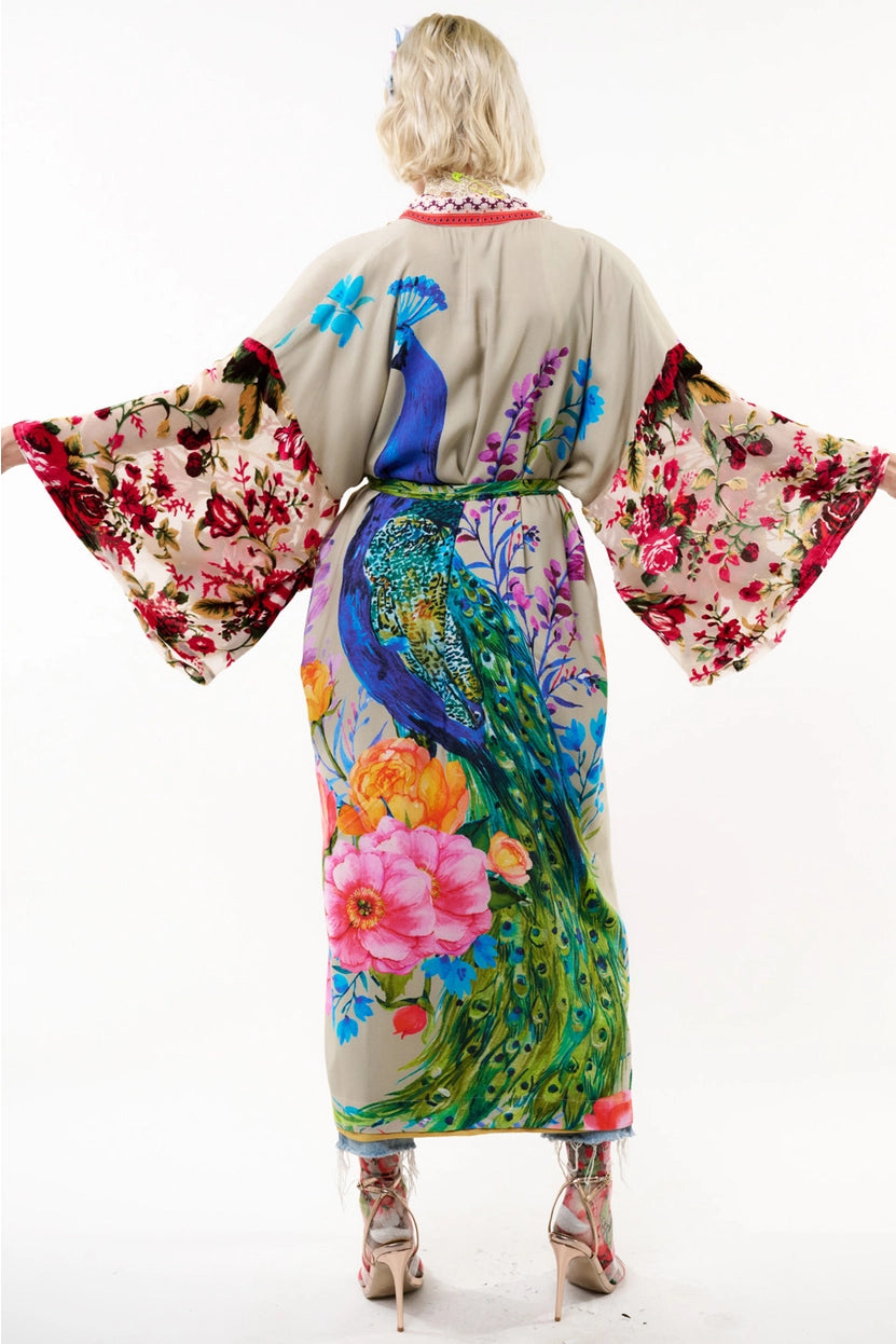 Fantasy Kimono | Peacock Floral