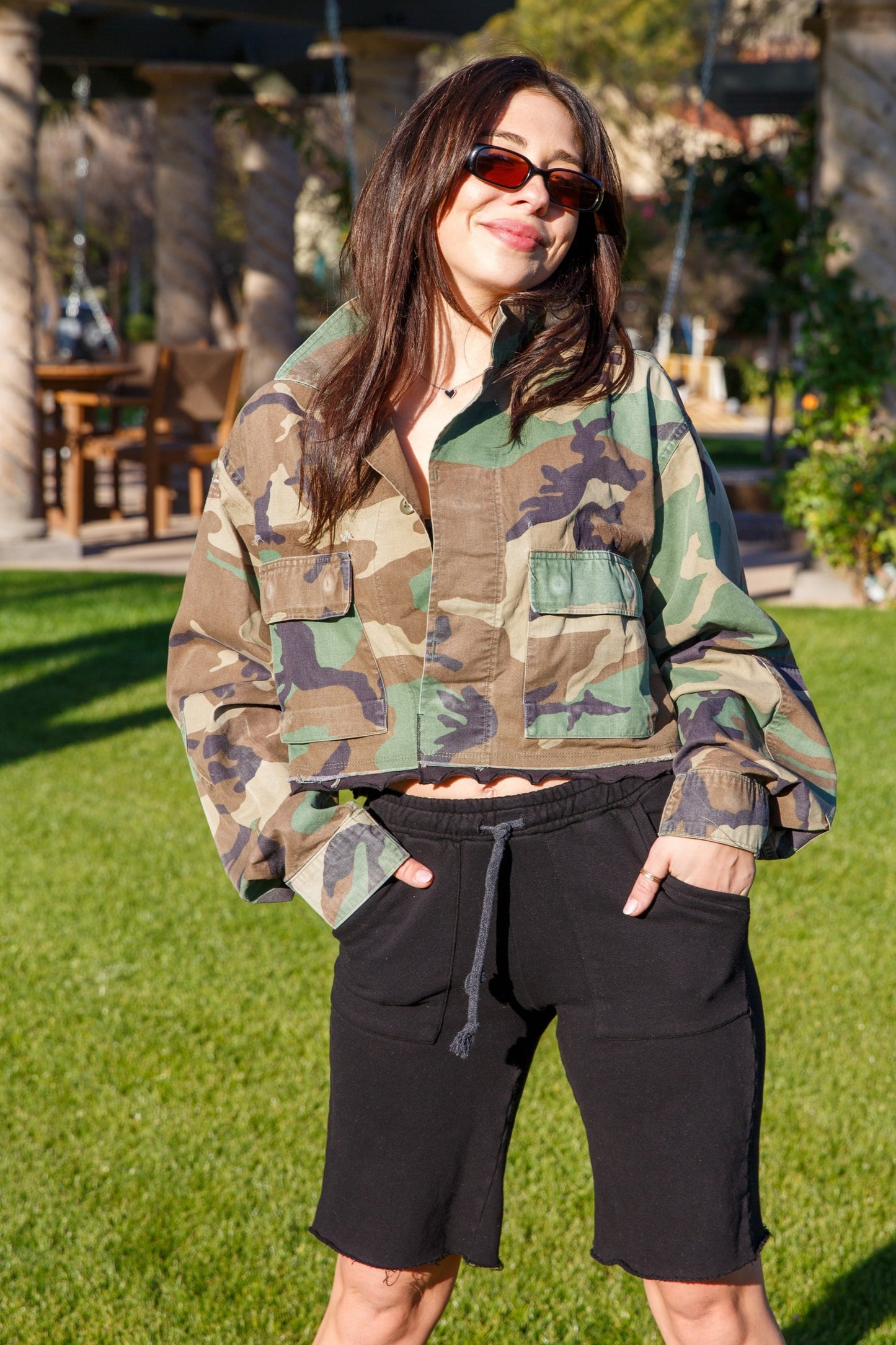 LONG SWEAT SHORT - VINTAGE BLACK