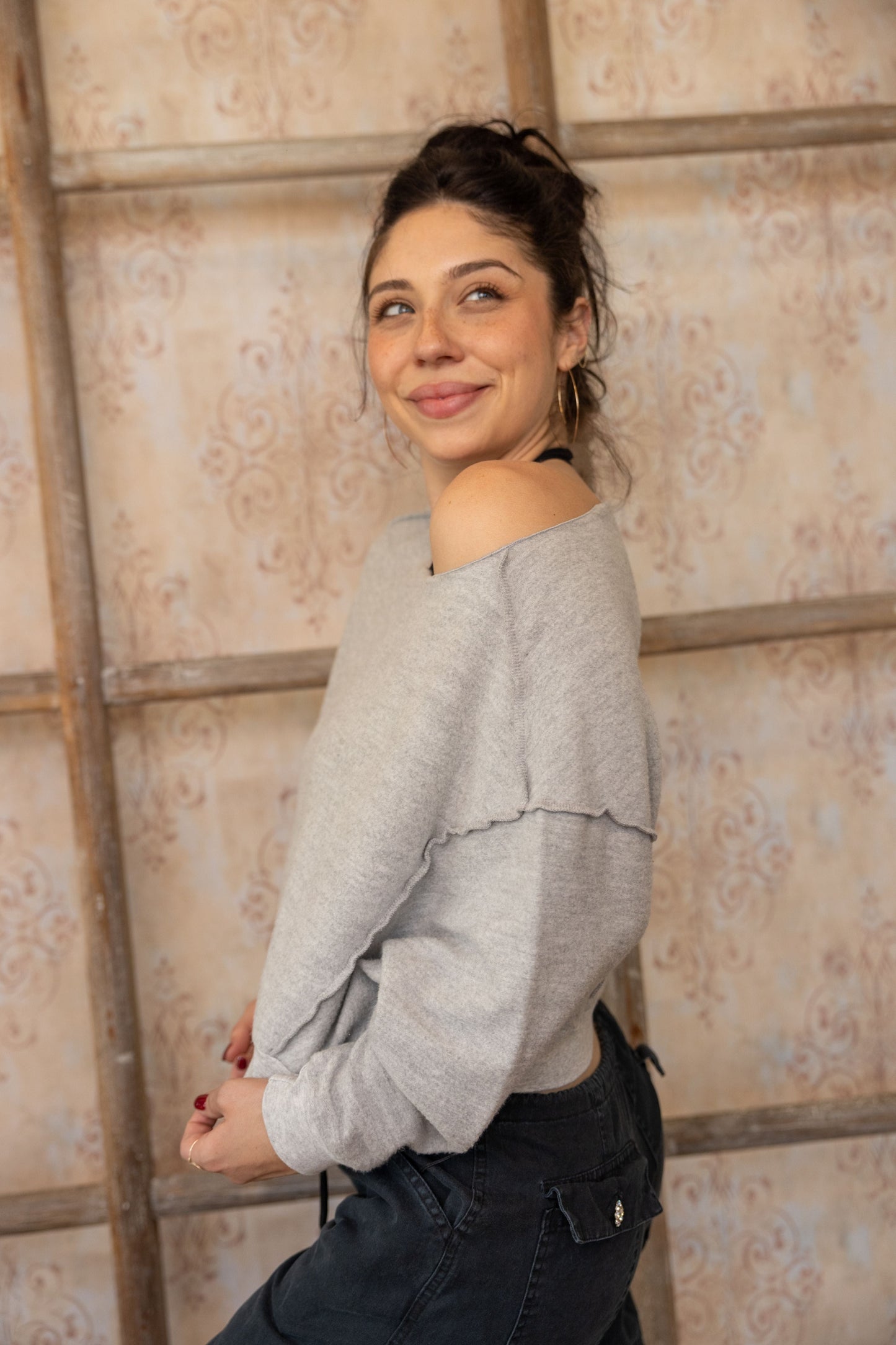 REVERSE FLEECE SWEATSHIRT - HEATHER GREY