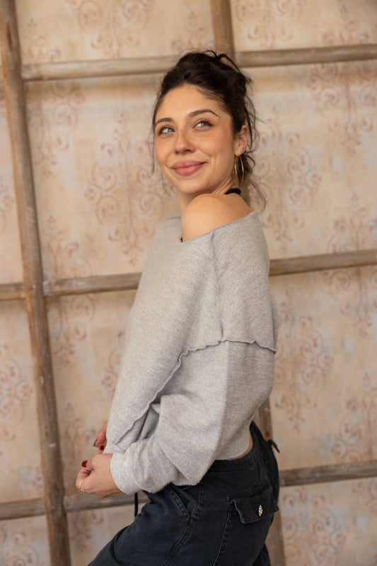 REVERSE FLEECE SWEATSHIRT - HEATHER GREY