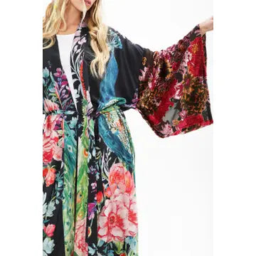 Sweet Fantasy Kimono | Night Peacock Print