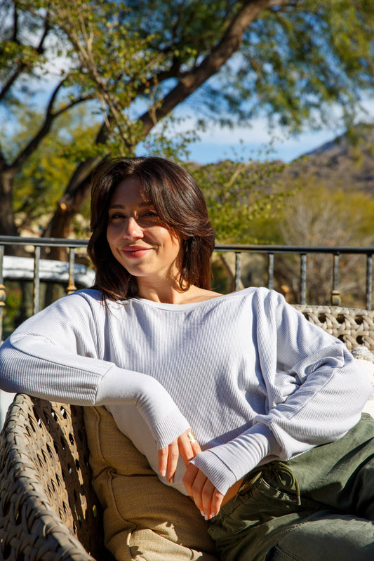 OFF SHOULDER SWEATSHIRT - ANTIQUE