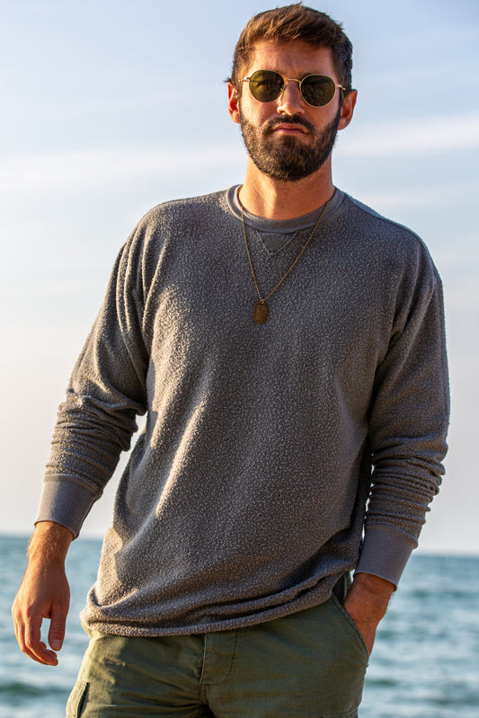 REVERSE FLEECE SWEATSHIRT - CHARCOAL
