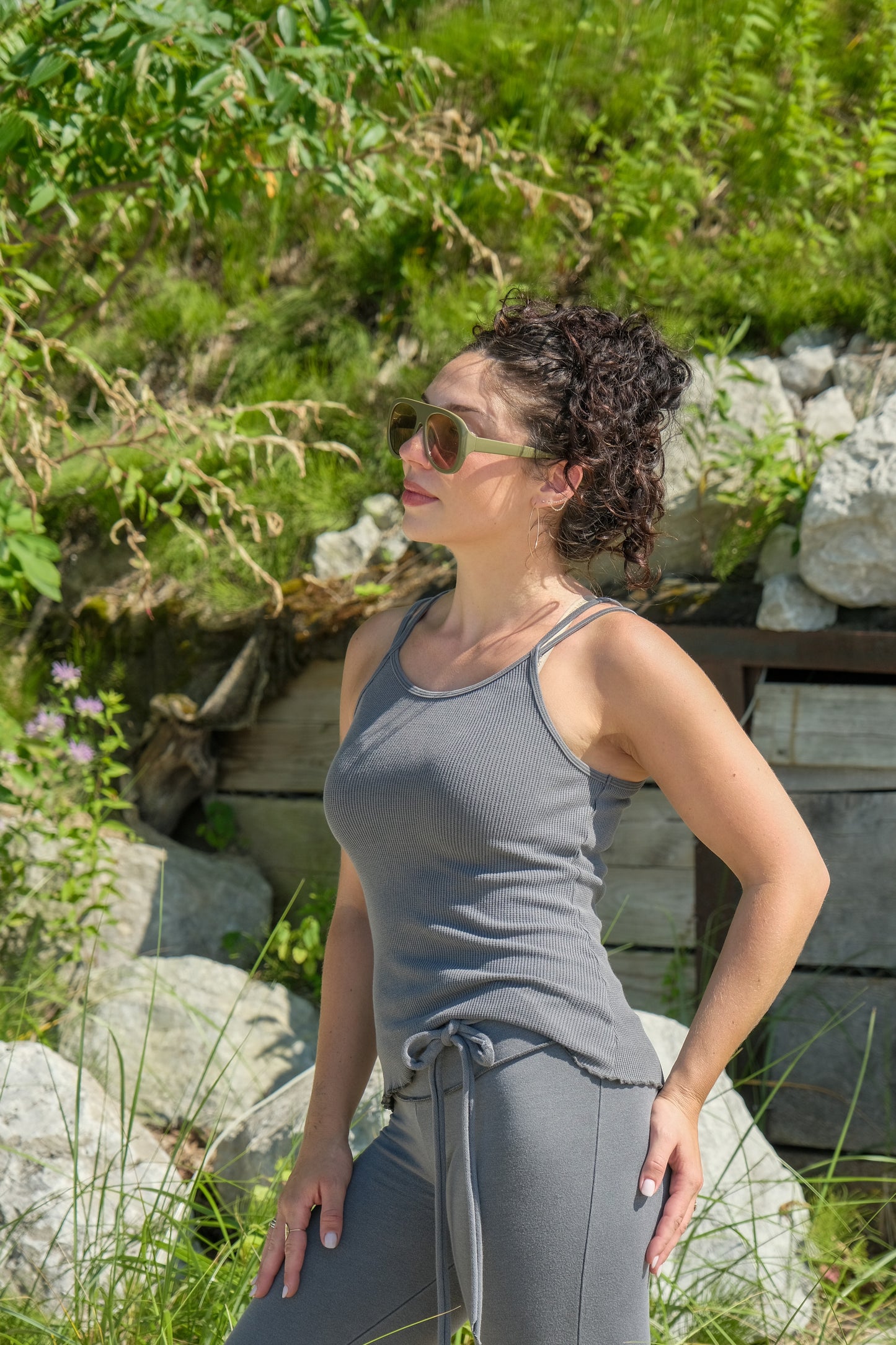 DOUBLE STRAP TANK-CHARCOAL