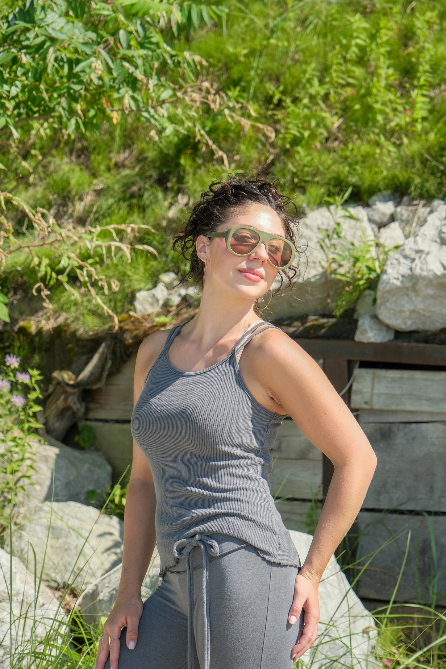 DOUBLE STRAP TANK-CHARCOAL
