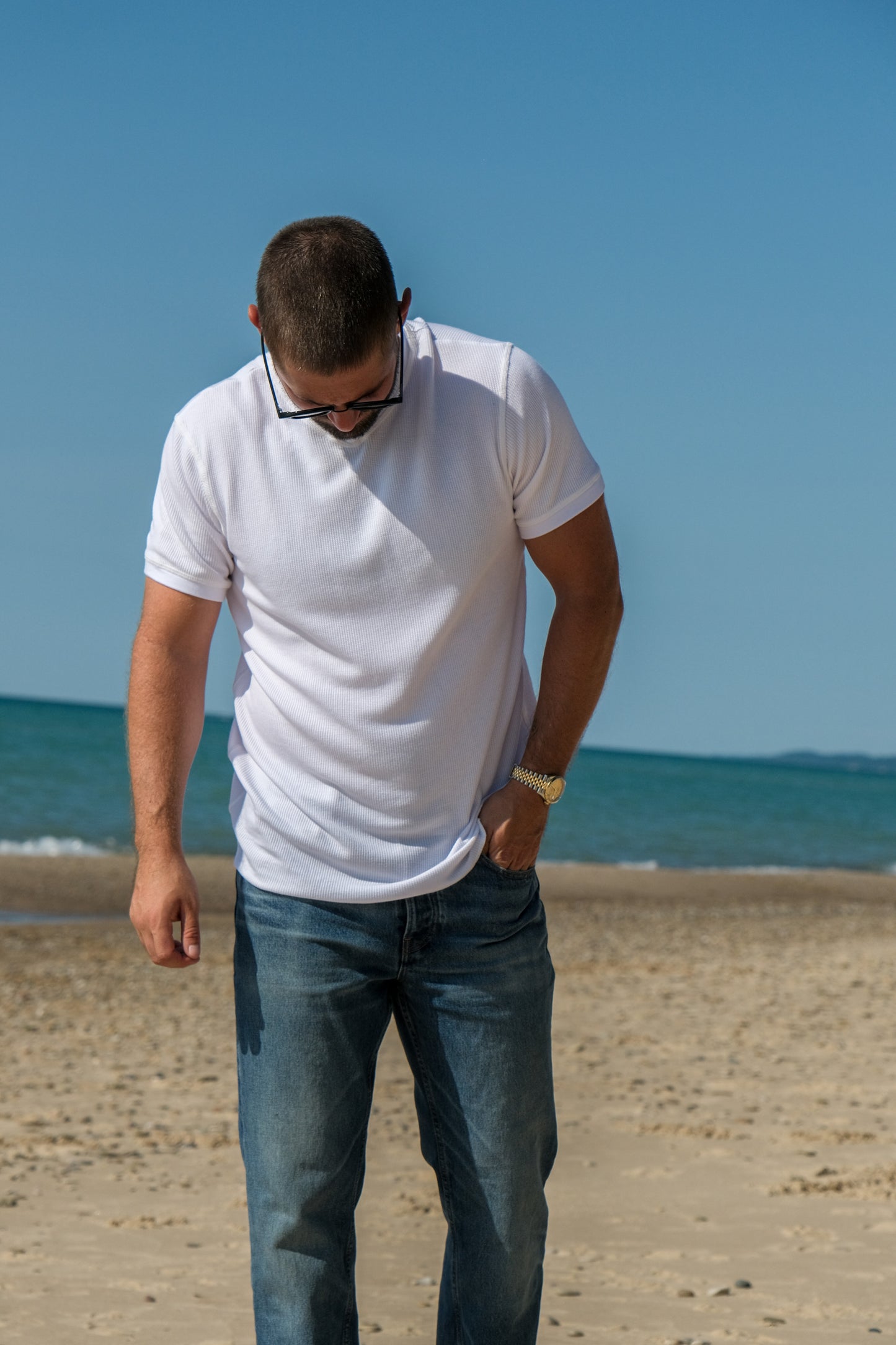 THERMAL HENLEY - WHITE