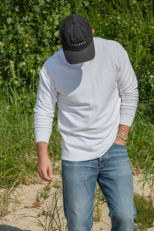 REVERSE FLEECE SWEATSHIRT - WHITE