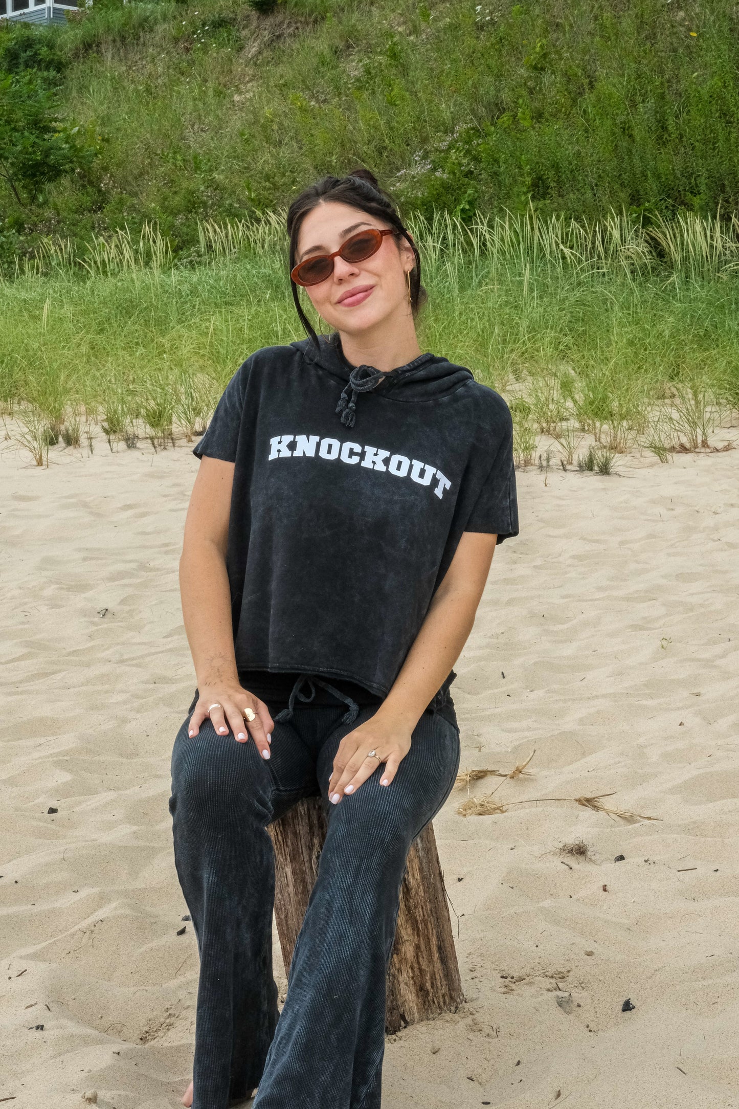 KNOCKOUT MUSCLE SLEEVE SWEATSHIRT - VINTAGE BLACK