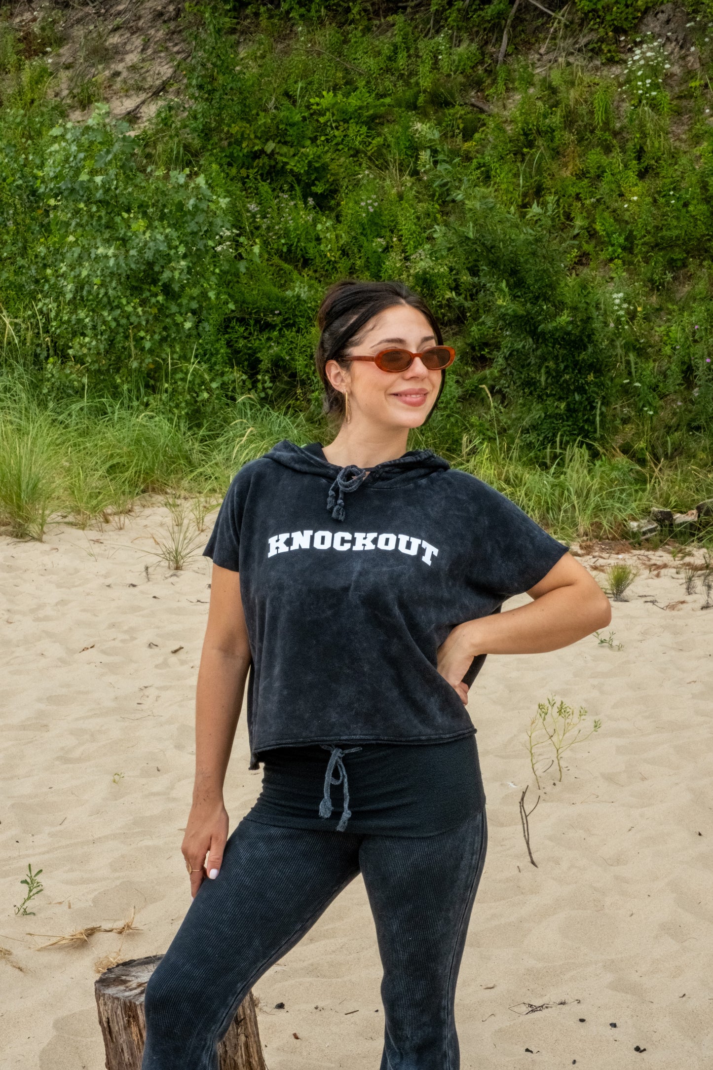 KNOCKOUT MUSCLE SLEEVE SWEATSHIRT - VINTAGE BLACK