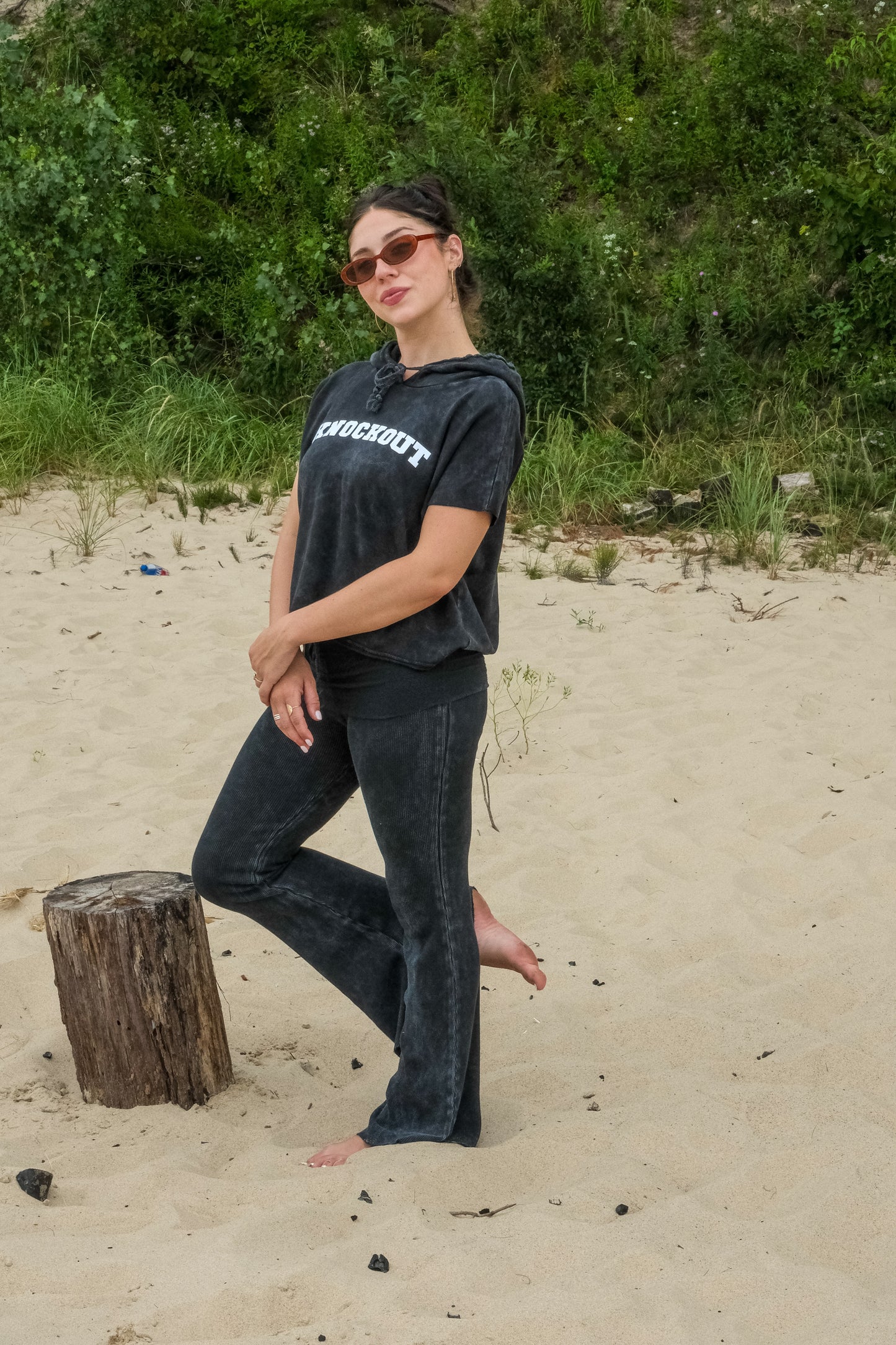 KNOCKOUT MUSCLE SLEEVE SWEATSHIRT - VINTAGE BLACK