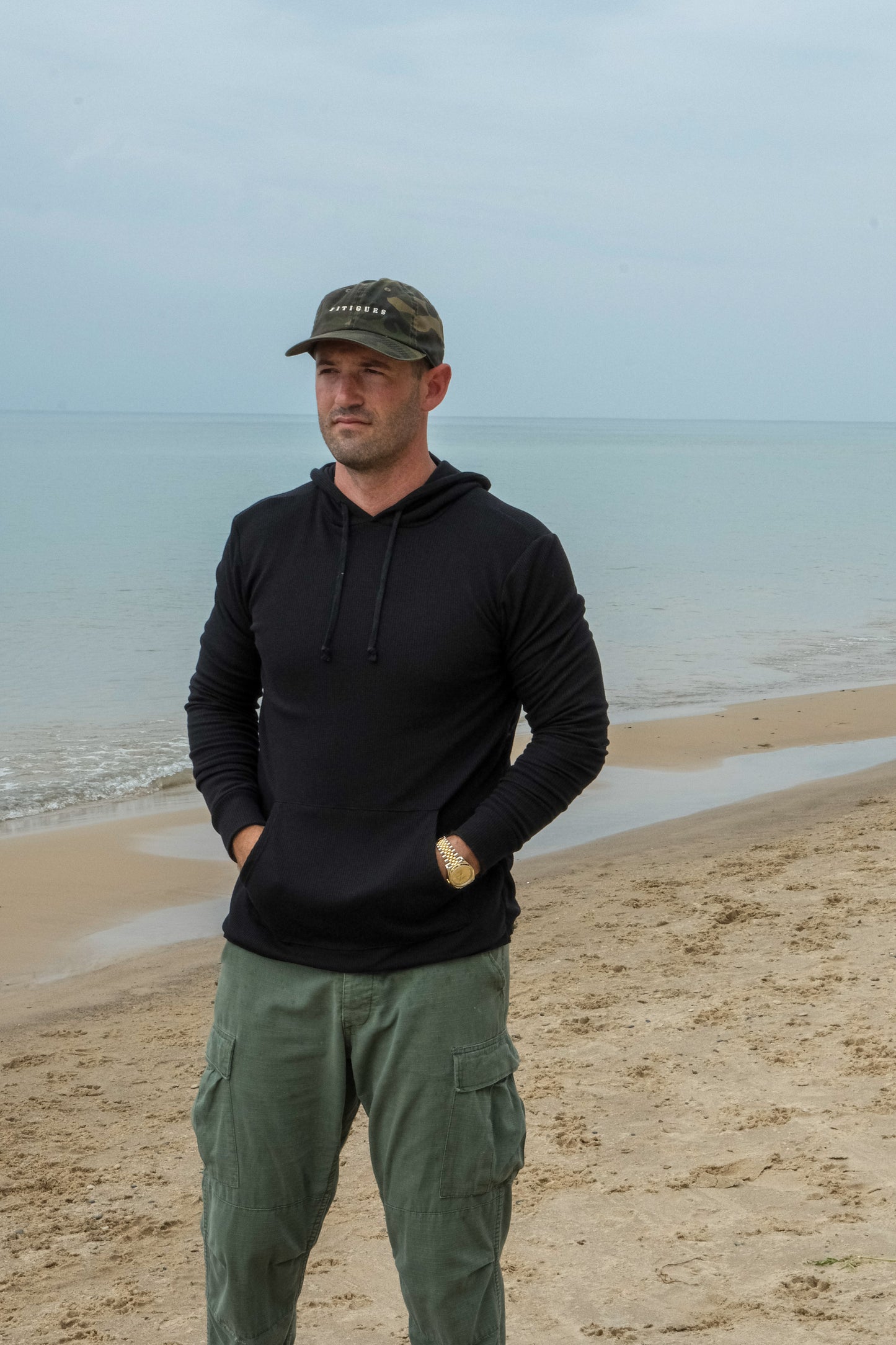 DOUBLE LAYER THERMAL HOODIE - BLACK