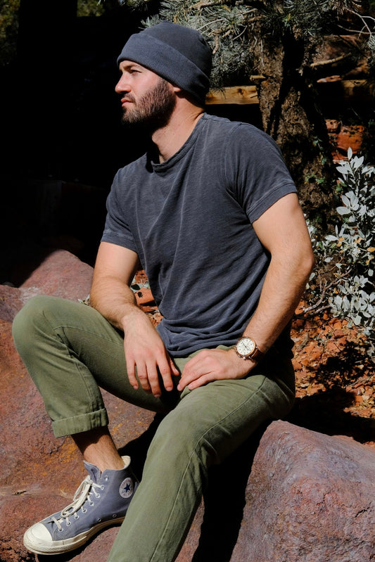 COTTON SLUB TEE - CHARCOAL