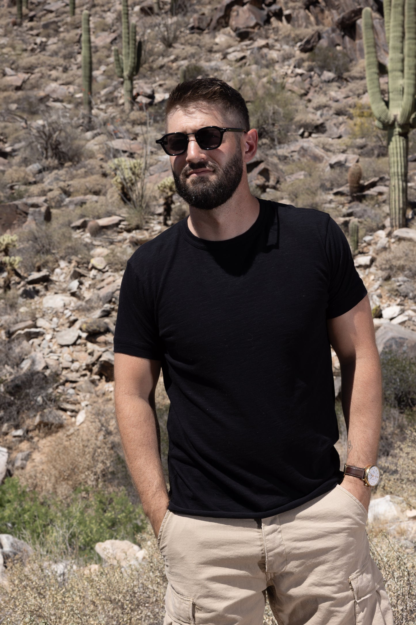 COTTON SLUB TEE - BLACK