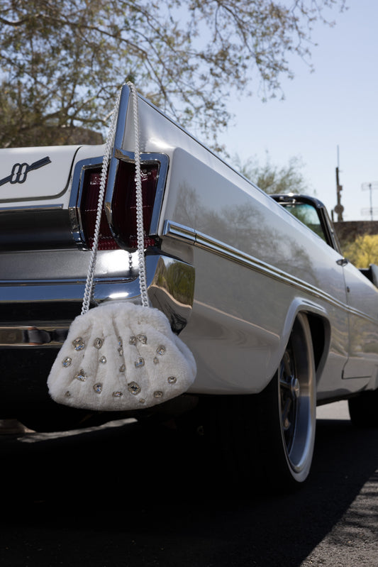 MLR ALL OVER CRYSTALS BAG (NITA)-WHITE