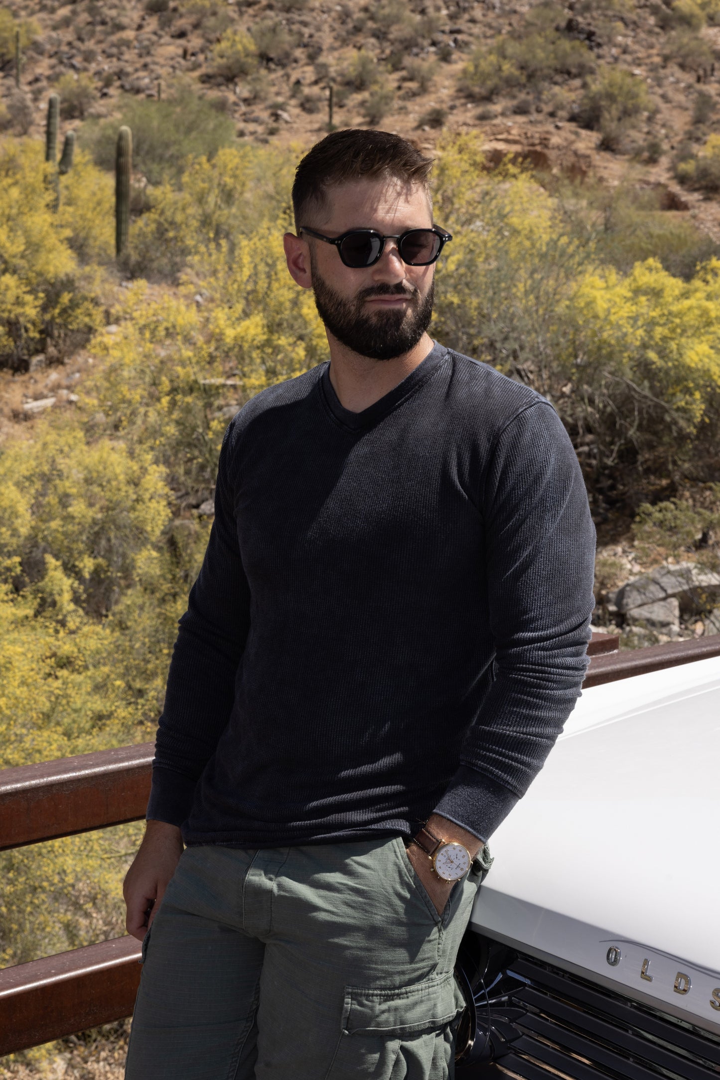 DOUBLE LAYER THERMAL V-NECK - VINTAGE BLACK