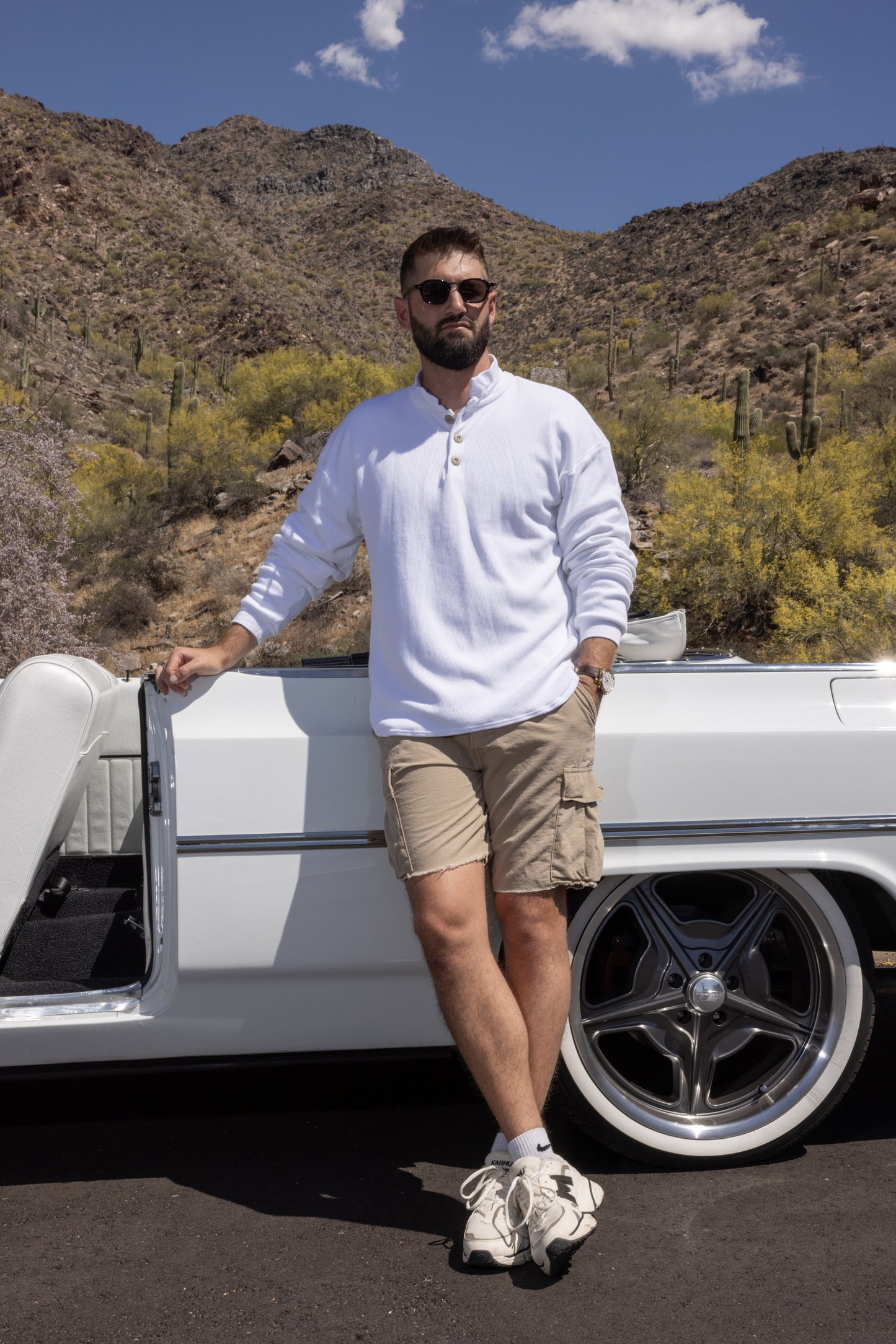 DOUBLE LAYER THERMAL SWEATSHIRT POLO-WHITE