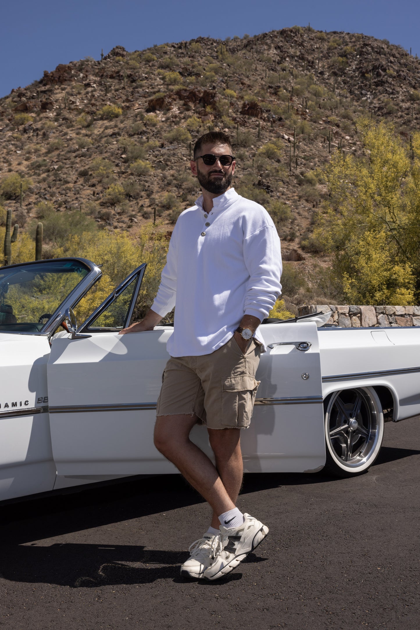 DOUBLE LAYER THERMAL SWEATSHIRT POLO-WHITE