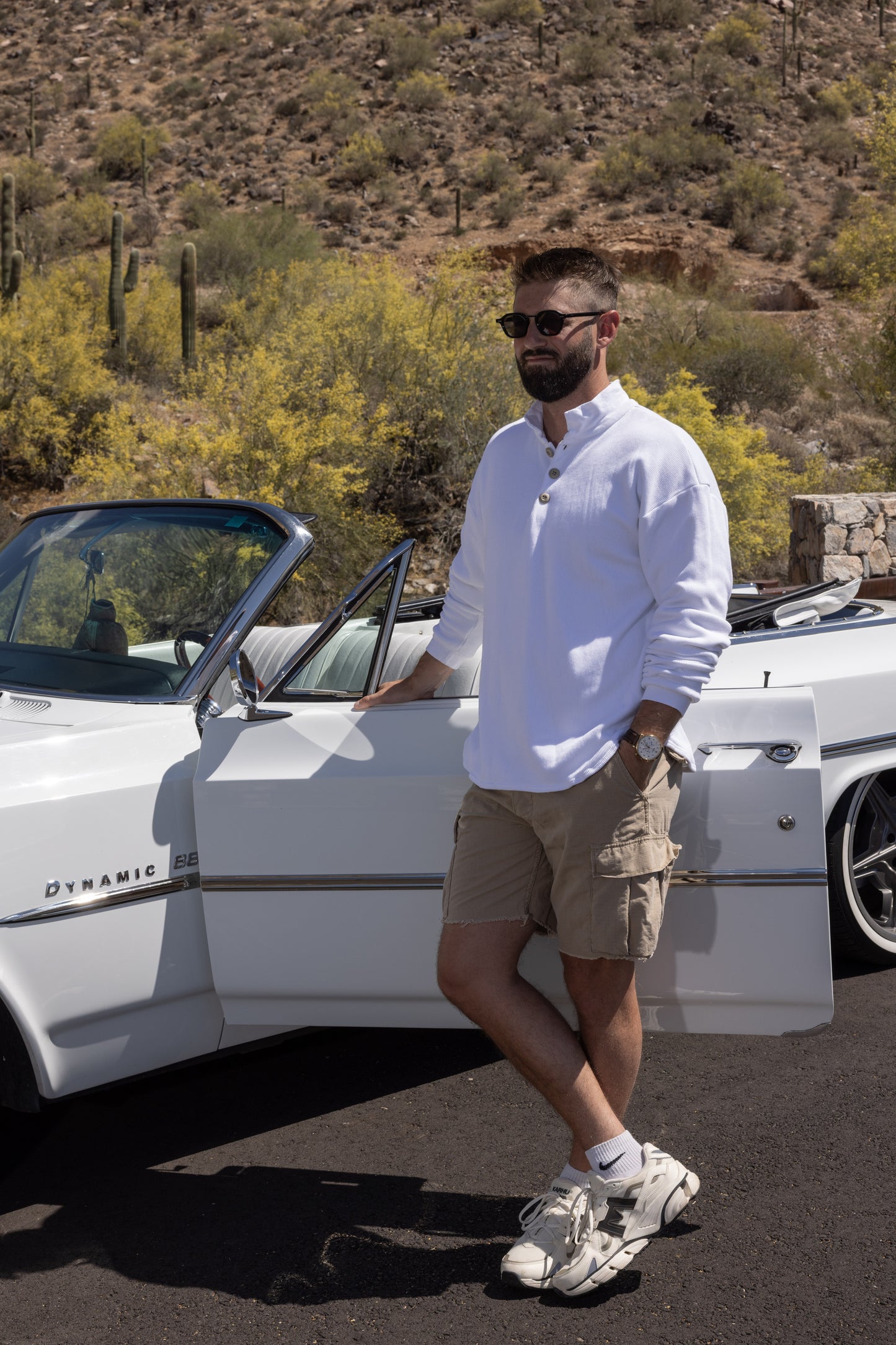DOUBLE LAYER THERMAL SWEATSHIRT POLO-WHITE