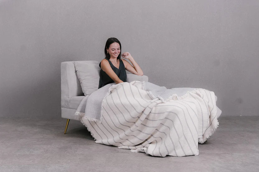 Turkish Quilted Stripped Blanket