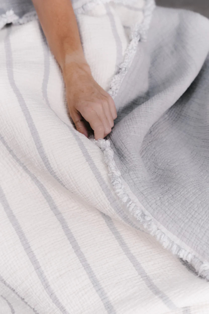 Turkish Quilted Stripped Blanket
