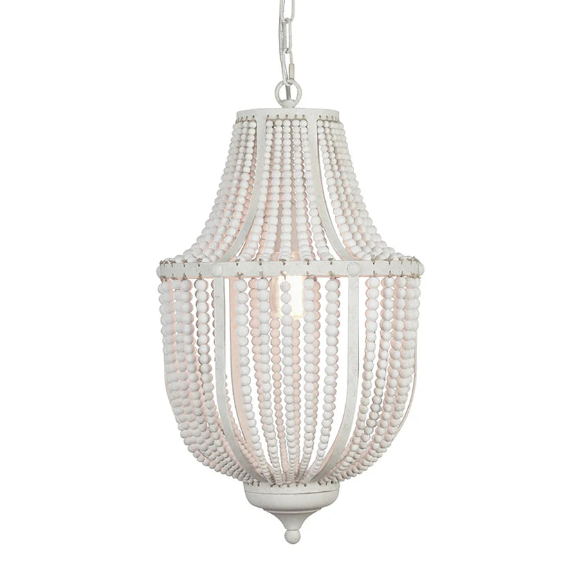 Vintage Inspired Wood Bead Chandelier