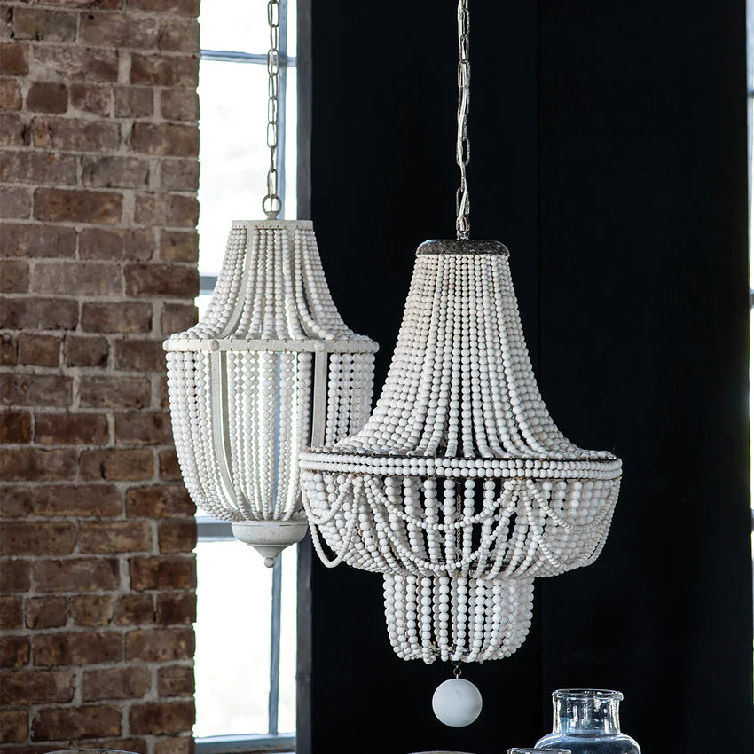 Vintage Inspired Wood Bead Chandelier