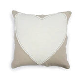 Heart Stitched Pillow White