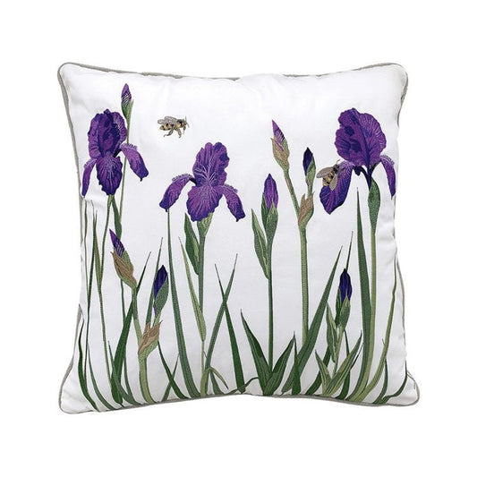 Iris and Bee Indoor Outdoor Pillow