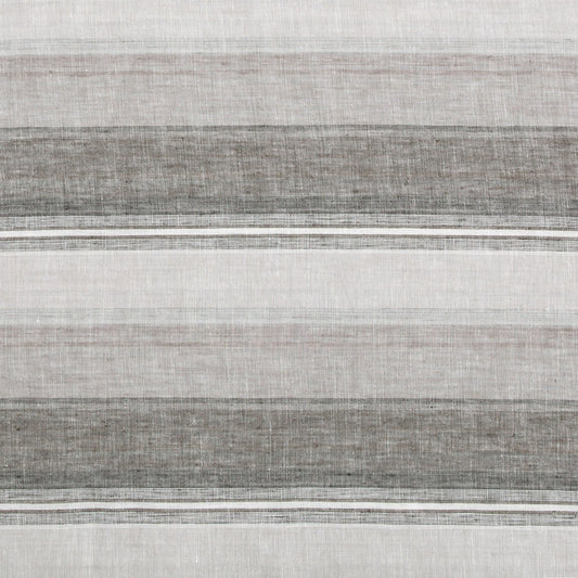 100% FRENCH FLAX LINEN VARIEGATED STRIPE DUVET COVER SET, SUPER KING CHARCOAL