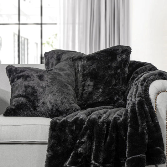 ARCTIC BEAR OVERSIZED THROW BLANKET, BLACK