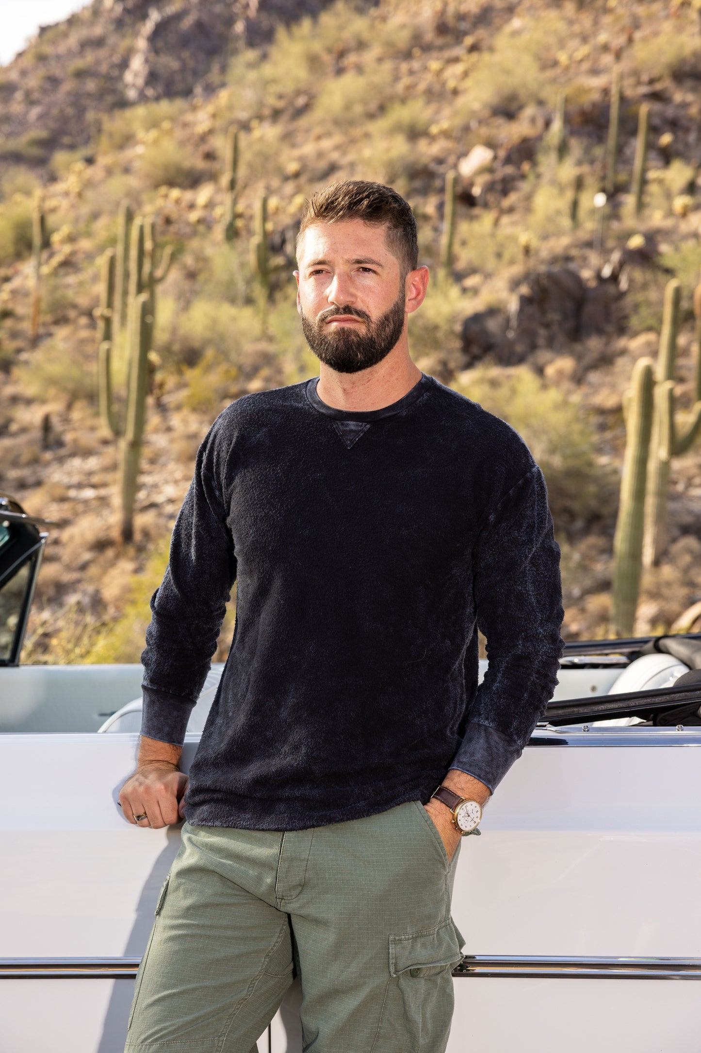 REVERSE FLEECE SWEATSHIRT - VIN BLACK