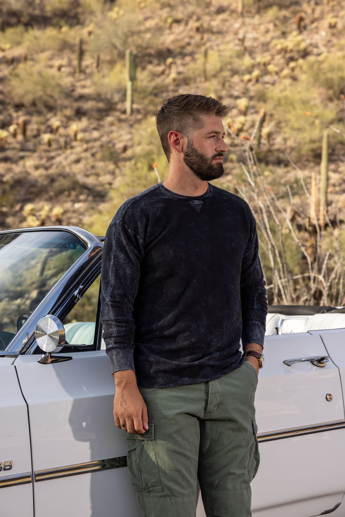 REVERSE FLEECE SWEATSHIRT - VIN BLACK