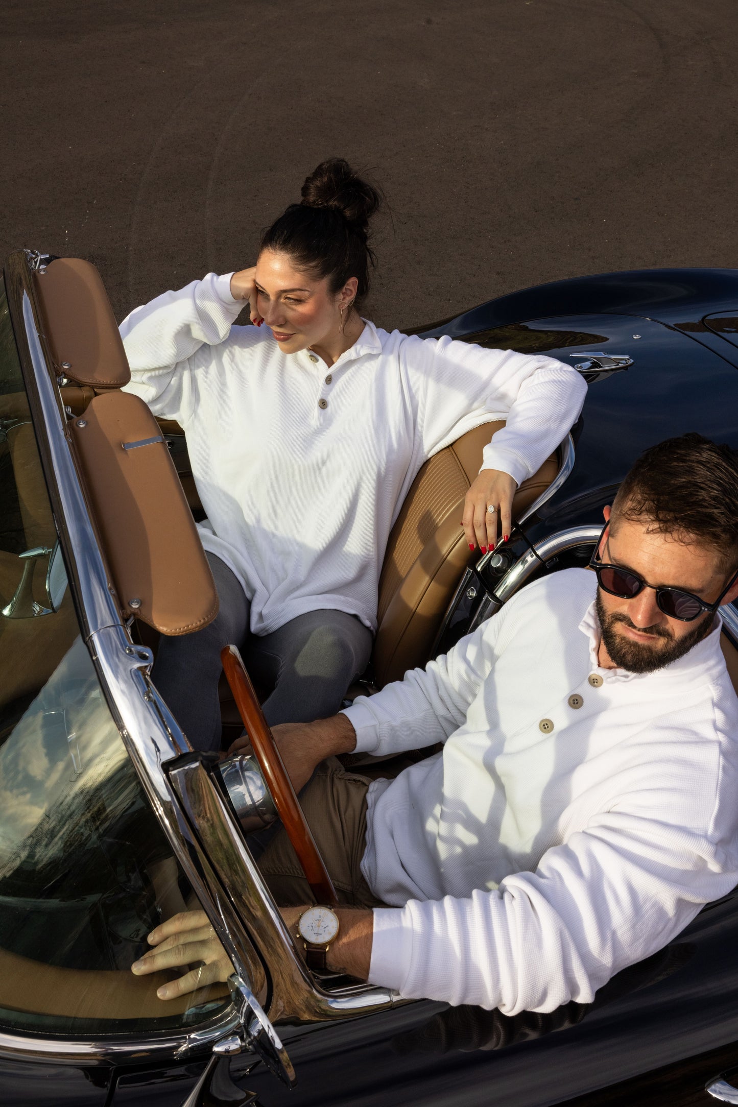 DOUBLE LAYER THERMAL SWEATSHIRT POLO-WHITE