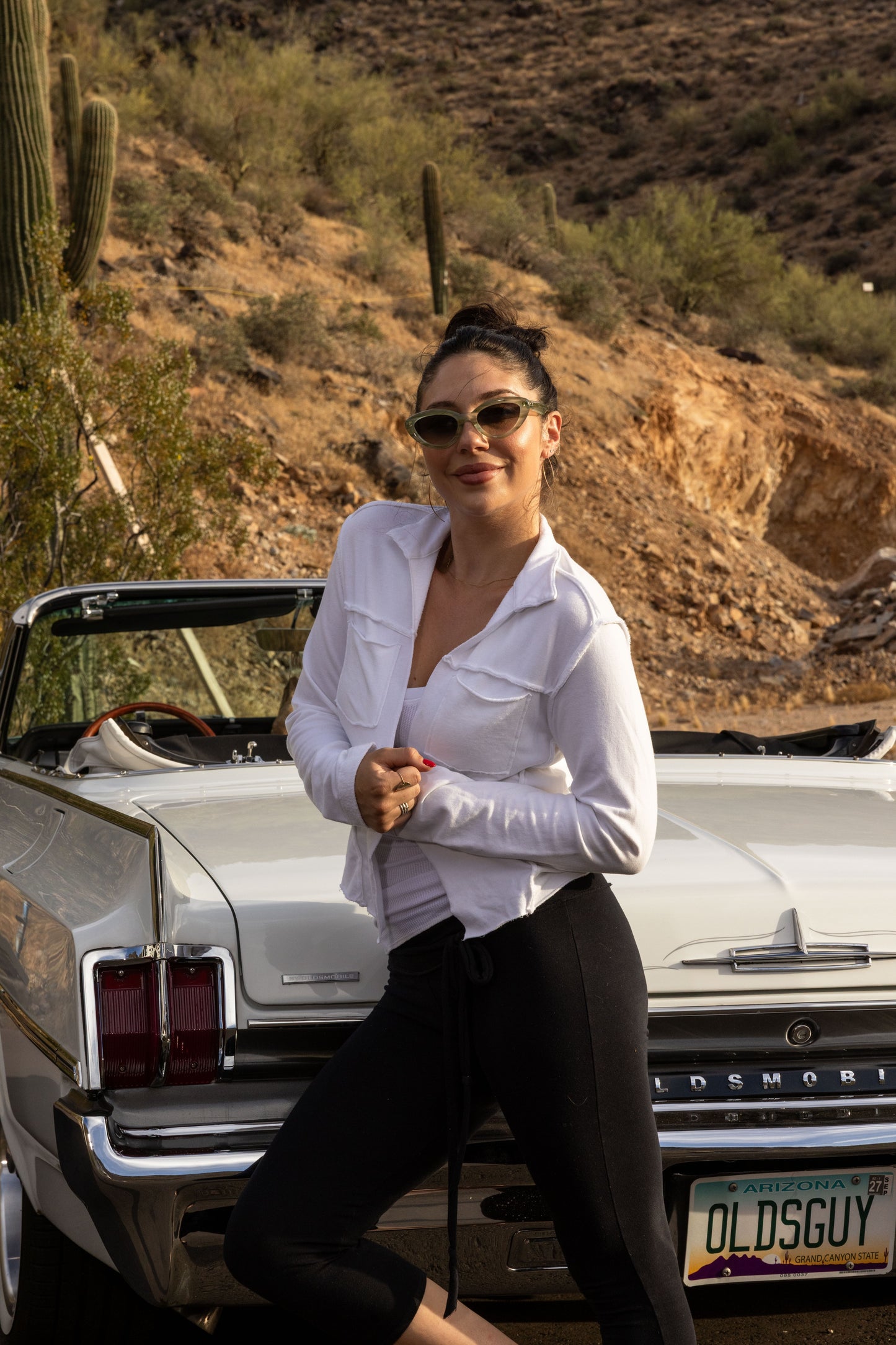 CROP FLEECE JACKET-WHITE